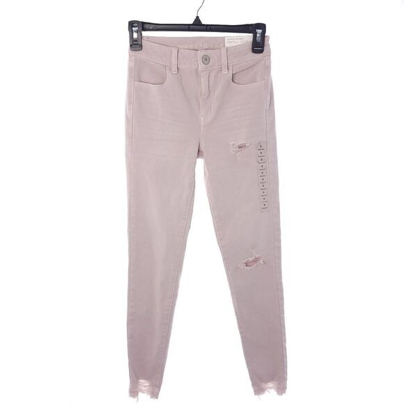 American Eagle Hi-Rise Jegging 360 Ne(x)t Level Stretch Distressed Jeans 0/25 - Picture 1 of 11